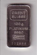 Platina baar 100 gram .999